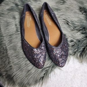 Toms glitter flats 9